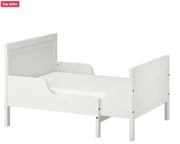 Łóżko - rozsuwana rama i dno łóżka, biały, 80x200 cm + materac piankowy 