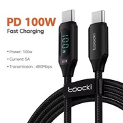 Kabel Toocki 100W USB-C - USB-C 1m z wyświetlaczem mocy PD