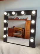 LUSTRO LED do makijażu czarne matowe 68 x 68 x 10cm