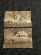 2 stare unikatowe zdjęcia samochód wartburg model 311 prl
