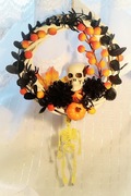 Dekoracja Halloween Wianek na drzwi Jesień czaszka