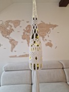 Lampion wiszący boho makrama BIAŁY