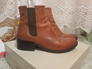 Buty, sztyblety 38 brązowa skóra 