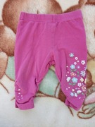 Różowe marszczone legginsy w kwiatki KappAhl 74 jak nowe