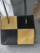 Torebka damska Vintage czarno-beżowa ekoskóra