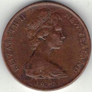 Nowa Zelandia 2 centy cents 1972 - 21,1 mm nr 1
