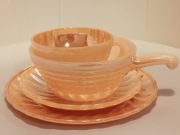 **miodowy KOMPLET filiżanka miseczka Fire King 1945+