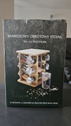 Bambusowy obrotowy stojak na przyprawy przyprawnik 12 przypraw 