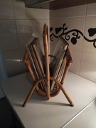 Stojak na płyty winylowe - bambusowo wiklinowy!