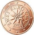 2 Euro - cent AUSTRIA 2002 z rolki