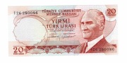 TURCJA 20 LIRASI 1970  P187 10539