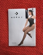 Czarne rajstopy damskie w groszki MORAJ Cleo 20 DEN, bezpalcowe, r. 2, S