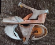 Skórzane sandały ART 38 przygaszona szałwia wygodne regulowane