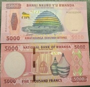 RWANDA 5000 FRANKÓW 2024 UNC