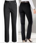 Spodnie jeansy czarne z zamkami w kieszonkach r. 46 