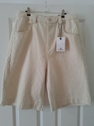 Szorty Męskie PULL&BEAR – Baggy Fit – Ecru – Nowe z Metką