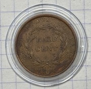 #3084 Straits Settlements Half 1/2 centa 1845 ładna 