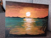 Obraz ręcznie malowany farbami akrylowymi 30x24 cm 