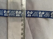 Wstążka tasiemka rypsowa biały granatowy dekoracyjna ozdobna 15 mm 5m