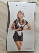 Seksowny strój pokojówki one size S Pleasures Lingerie 5 elementów 