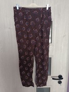 Spodnie damskie z wiskozy kolor brązowy motyw kwiatowy firma H&M rozmiar 40