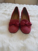 Czółenka wsuwane na obcasie welurowe Sagan r. 40