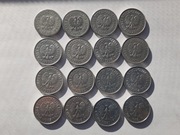 1949 - 1988 - 1 złoty. 16 monet. Każda inny rocznik. 1957 rok rzadki.