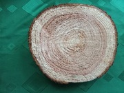 Duży krążek z naturalnego drewna.