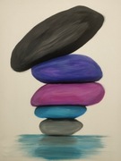 AMFAZA PIĘKNY RĘCZNIE MALOWANY OBRAZ AKRYL SYMBOLIZM ABSTRAKCJA