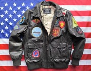 Kurtka skórzana pilotka Top Gun G-1 L XL skóra naturalna USN oryginalna 