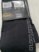 Ocieplane legginsy damskie czarne ozdobne nowe XL/XXL