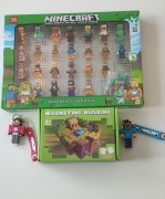 Zestaw Minecraft Klocki+Figurki+Brelok Stem Montessori DIY 