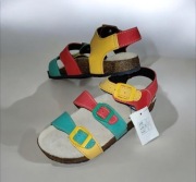 Nowe Skórzane sandały dziecięce r 35 wkładka 22,5 kolorowe buty letnie