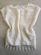 BIAŁA AŻUROWA BLUZKA FRĘDZLE H&M R.98/104