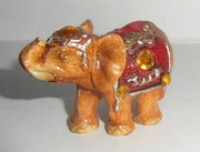 FIGURKA SŁOŃ SŁONIK CERAMIKA - BOGATO ZDOBIONY