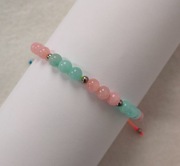 *Dje* Bransoletka na rękę - jadeit róż, turkus