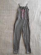 Szary długi kombinezon spodnie we wzorki H&M 140 jak nowy nowe