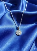 łańcuszek z medalikiem srebrny naszyjnik krzyż stal