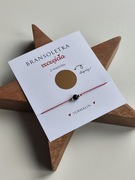 Bransoletka Szczęścia z Wróżbą, Turmalin Czarny, Hematyt, Regulowana