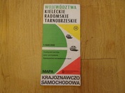 Województwo kieleckie radomskie tarnobrzeskie mapa samochodowa mapaPRL