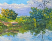 Olej/płótno 50x40. "Nad Rzeką"