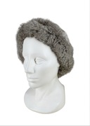 Opaska z futra królików, elastyczna, r. uniwersalny, jasno-szara