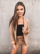 Komplet garniturowy damski w kratkę cappuccino