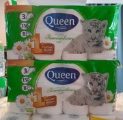 Papier toaletowy rumiankowy Queen 3 warstwowy 150 listkow 4x8 rolek