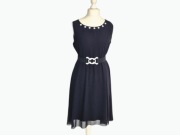 Elegancka sukienka Lisa Campione, granatowa midi pasek wesele, XXL/44