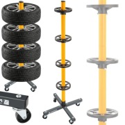 MOBILNY STOJAK NA KOŁA STELAŻ NA OPONY FELGI REGAŁ ORGANIZER DO GARAŻU 4SZT
