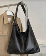 Czarna torba hobo A4 pojemna skórzana do szkoły torebka 