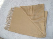 szal apaszka z frędzlami chusta camel wielbłąd 70x190cm nowa