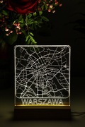 LAMPKA LED NOCNA MAPA WARSZAWA