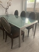 Stół stalowo szklany 